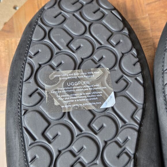UGG ASCOT BLACK LEATHER SHEARLING LINED MOCCASIN SHOE US 17/ EU 51/ UK 16 main image 6